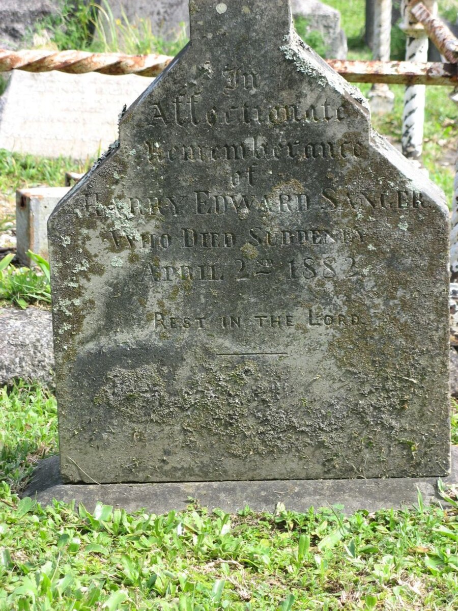 SANGER Harry Edward -1882