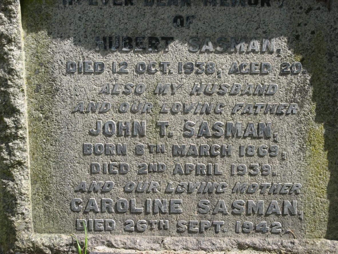 SASMAN John T. 1869-1939 &amp; Caroline -1942 :: SASMAN Hubert -1938