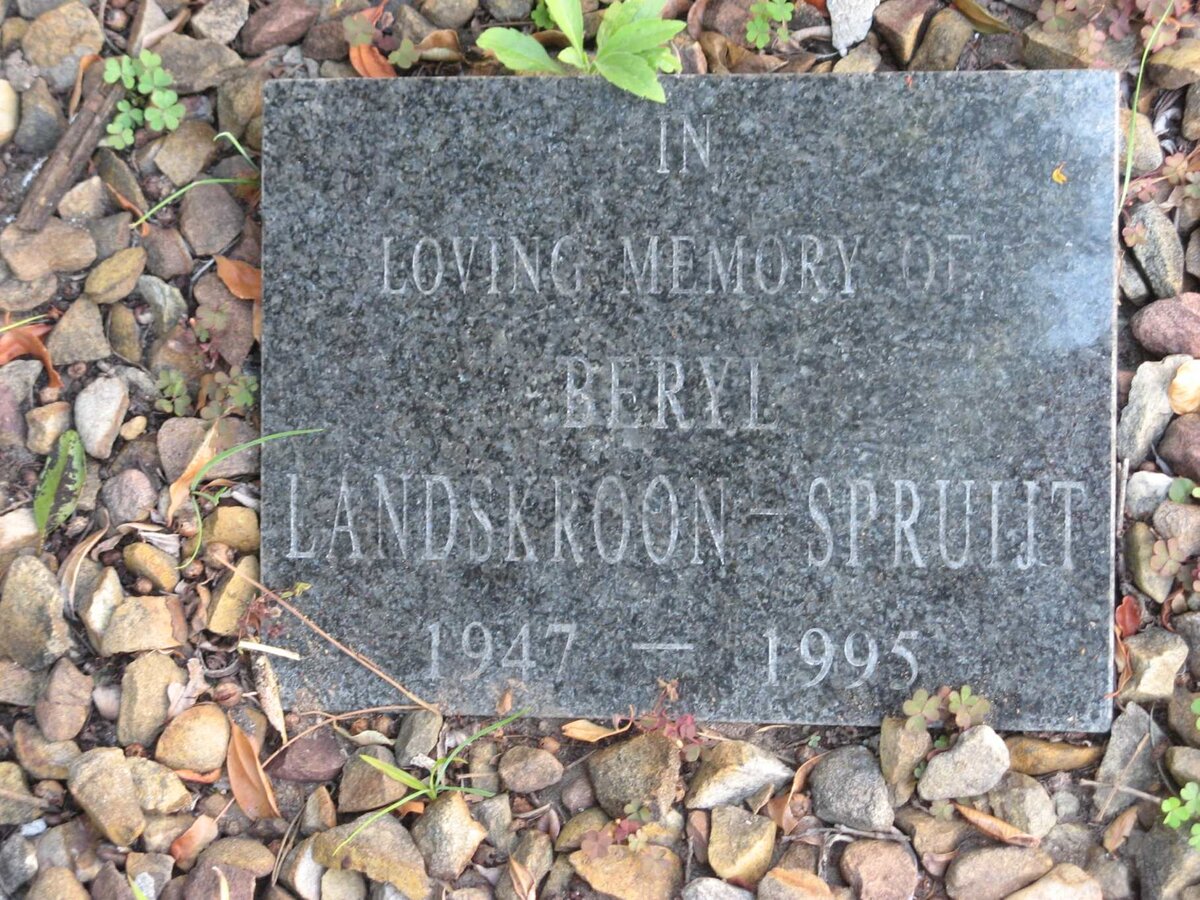 SPRUIT Beryl, LANDSKROON 1947-1995