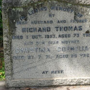THOMAS Richard -1953 &amp; Christina Cornelia -1971