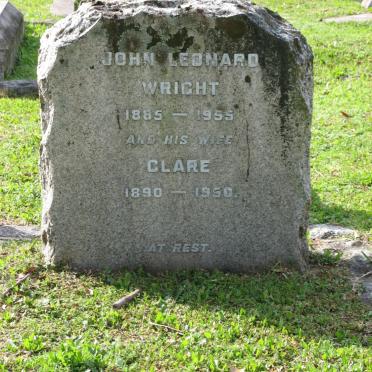 WRIGHT John Leonard 1885-1955 &amp; Clare 1890-1950