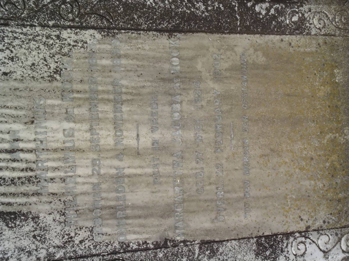 KOCK Marthinus Wilhelmus, de 1815-1899 &amp; Margaretha Jacoba 1825-1902