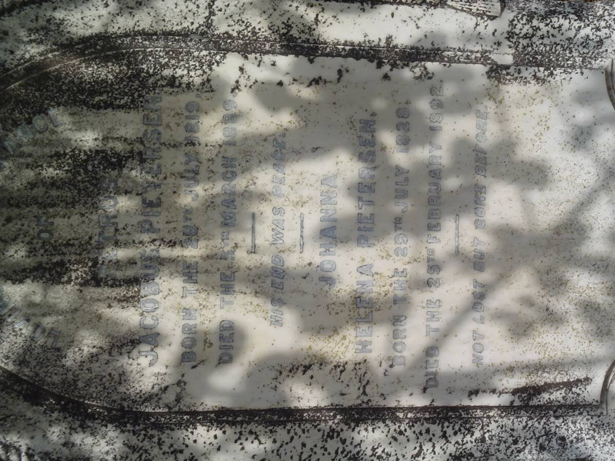 PIETERSEN Petrus Jacobus 1819-1889 &amp; Johanna Helena 1828-1892