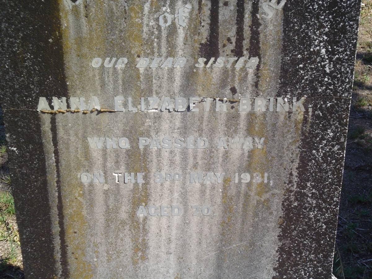 BRINK Anna Elizabeth -1931