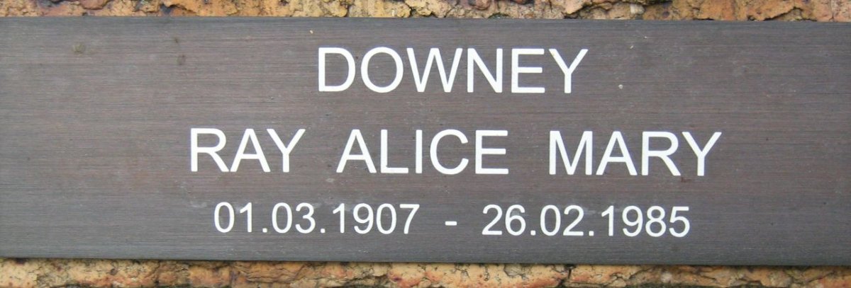 DOWNEY Ray Alice Mary 1907-1985