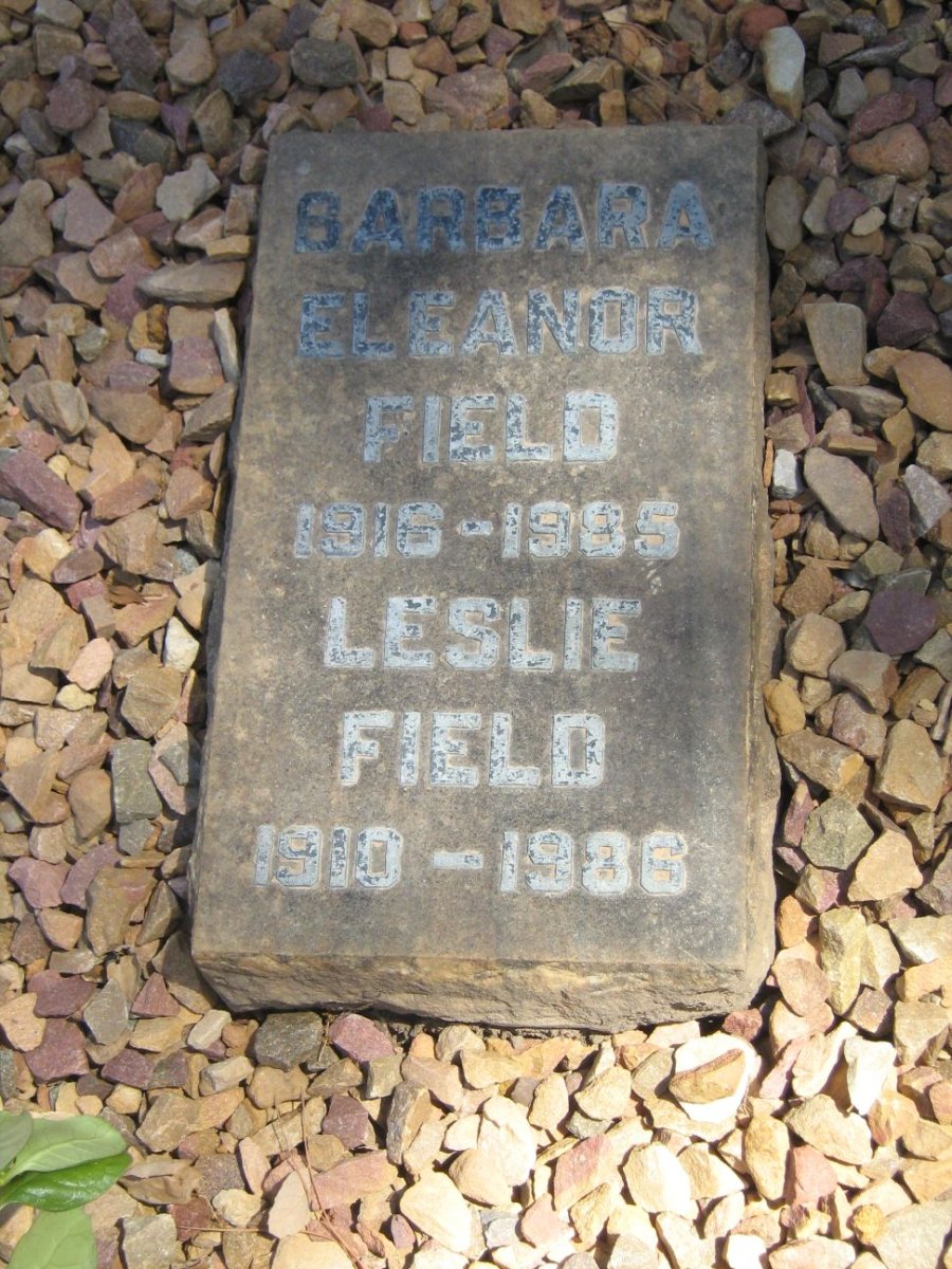 FIELD Leslie 1910-1986 &amp; Barbara Eleanor 1916-1985