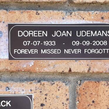 UDEMANS Doreen Joan 1933-2008