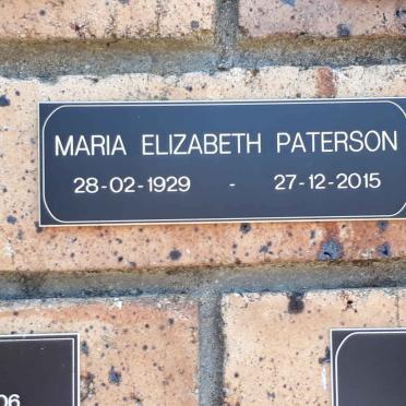 PATERSON Maria Elizabeth 1929-2015