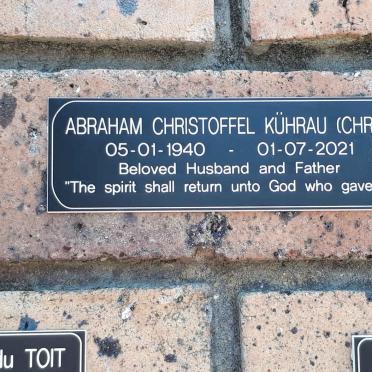 KÜHRAU Abraham Christoffel 1940-2021