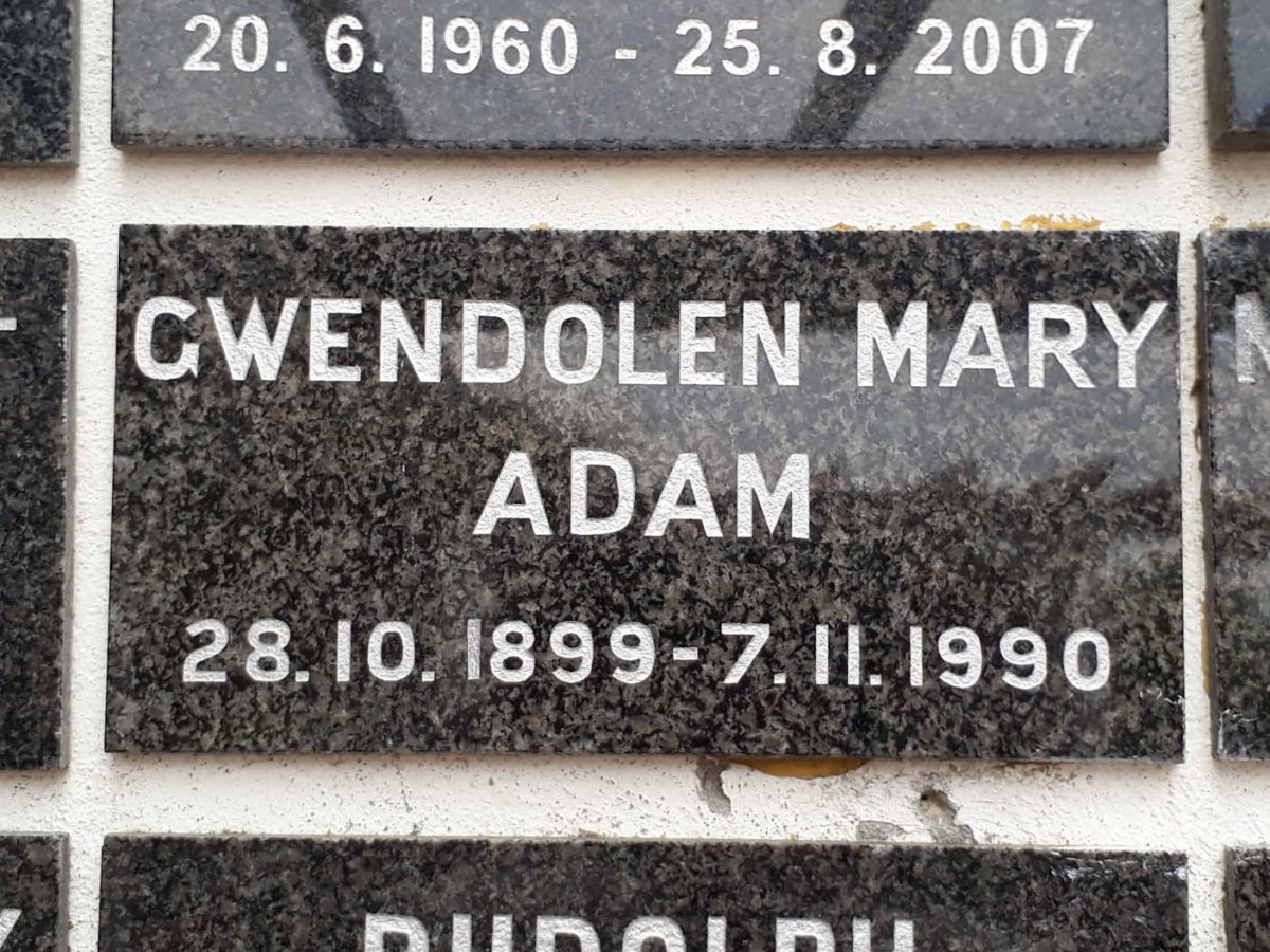 ADAM Gwendolen Mary 1899-1990