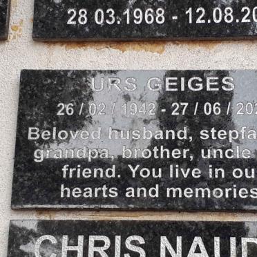 GEIGES Urs 1942-2021