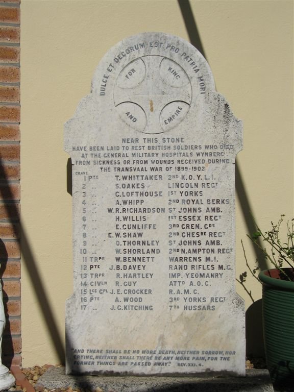 4. British war memorial 1899-1902