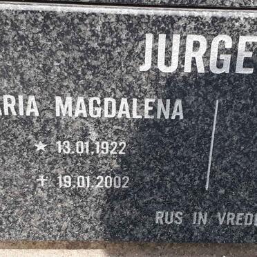 JURGENS Maria Magdalena 1922-2002