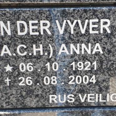 VYVER A.C.H., van der 1921-2004