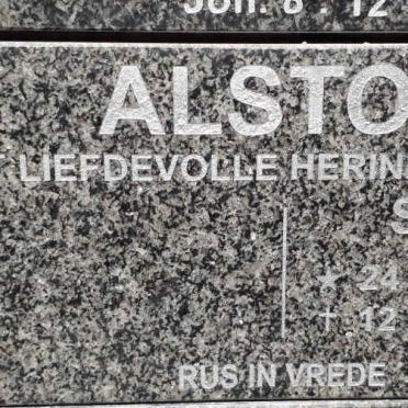 ALSTON Susan 1940-2015