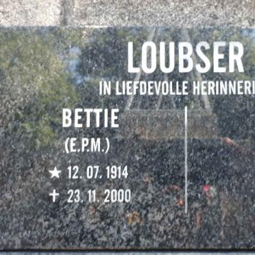 LOUBSER E.P.M. 1914-2000
