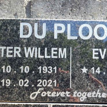 PLOOY Pieter Willem, du 1931-2021 &amp; Evelyn 1932-