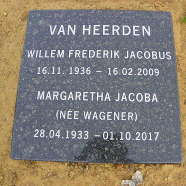 HEERDEN Willem Frederik Jacobus, van 1936-2009 &amp; Margaretha Jacoba WAGENER 1933-2017