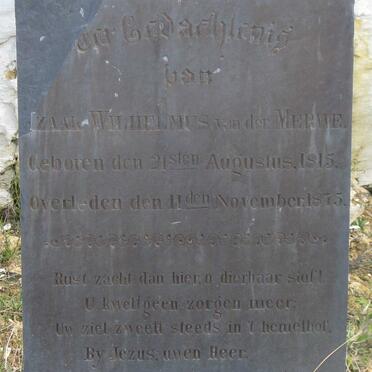 MERWE Izaak Wilhelmus, van der 1815-1875