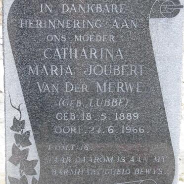 MERWE Catharina Maria Joubert, van der nee LUBBE 1889-1966