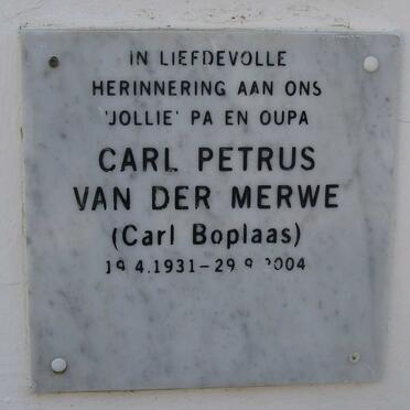 MERWE Carl Petrus, van der 1931-2004