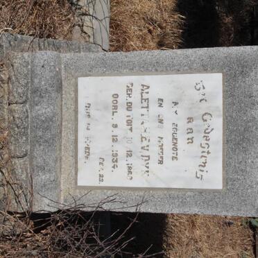 DYK Aletta H.E., v. nee DU TOIT 1868-1934