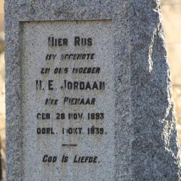 JORDAAN H.E. nee PIENAAR 1893-1939