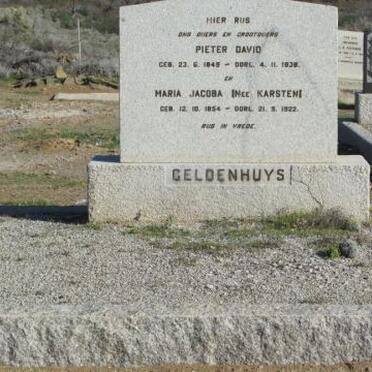 GELDENHUYS Pieter David 1849-1938 &amp; Maria Jacoba KARSTEN 1854-1922