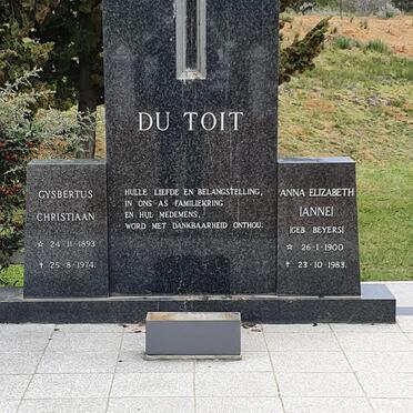TOIT Gysbert Christaan 1893-1974 &amp; Anna Elizabeth BEYERS 1900-1983