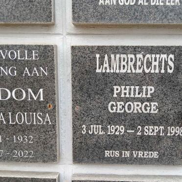 LAMBRECHTS Philip George 1929-1998