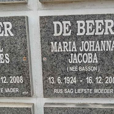 BEER Maria Johanna Jacoba, de nee BASSON 1924-2005
