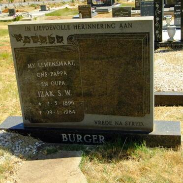 BURGER Izak S.W. 1896-1984