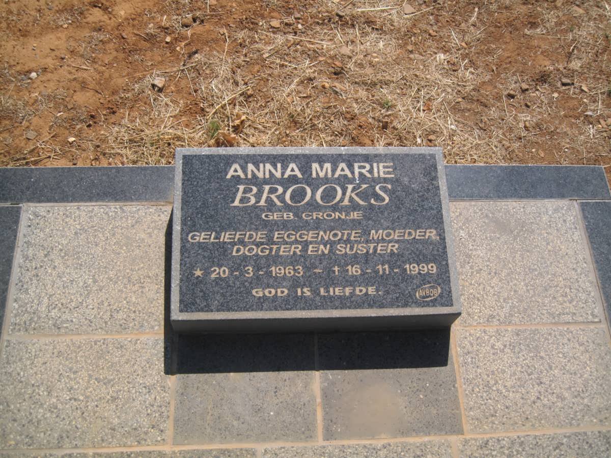 BROOKS Anna Marie nee CRONJE 1963-1999