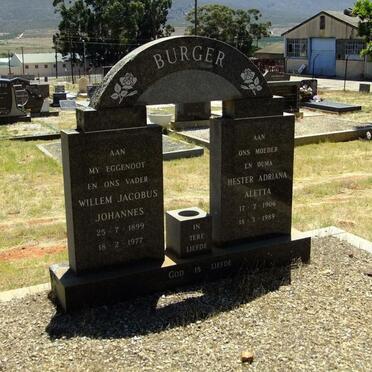 BURGER Willem Jacobus Johannes 1899-1977 &amp; Hester Adriana Aletta 1906-1989