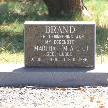 BRAND Martha M.A.J.J. LUBBE 1930-1996