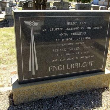 ENGELBRECHT Schalk Willem Johan 1904-1979 &amp; Anna Christina 1906-1966