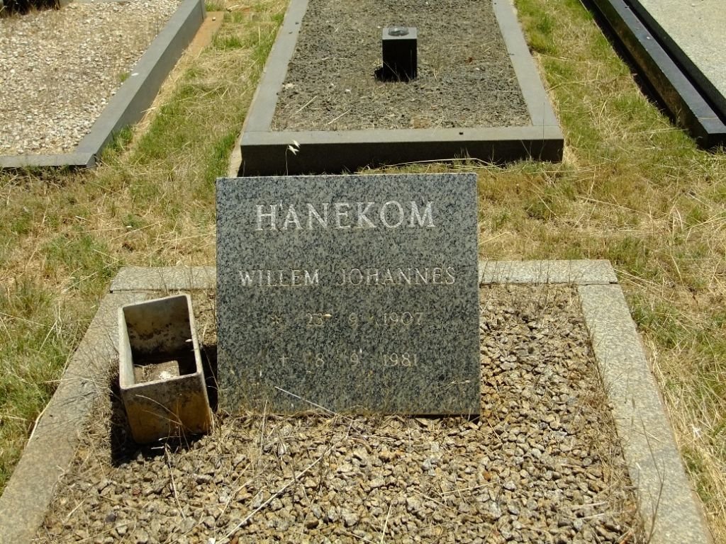 HANEKOM Willem Johannes 1907-1981