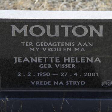 MOUTON Jeanette Helena nee VISSER 1950-2001