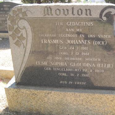 MOUTON Erasmus Johannes 1911-1961 &amp; Elsie Sophia Gloudina ENGELBRECHT 1909-1981