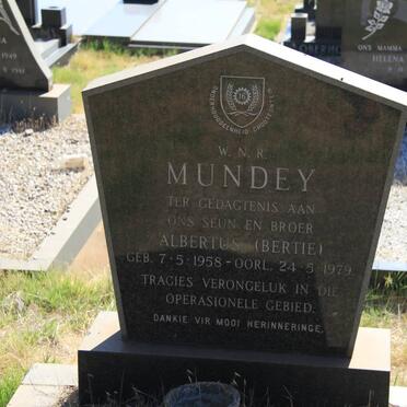 MUNDEY Albertus 1958-1979