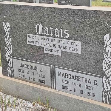 MARAIS Jacobus J. 1928-1983 &amp; Margaretha G. 1927-2018