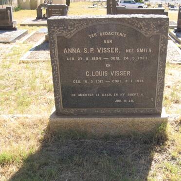 VISSER  Anna S.P. nee SMITH 1894-1923 :: VISSER C. Louis 1919-1921