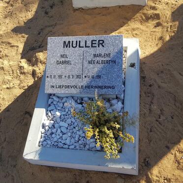 MULLER Neil Gabriel 1955-2022 &amp; Marlene ALBERTYN 1958-
