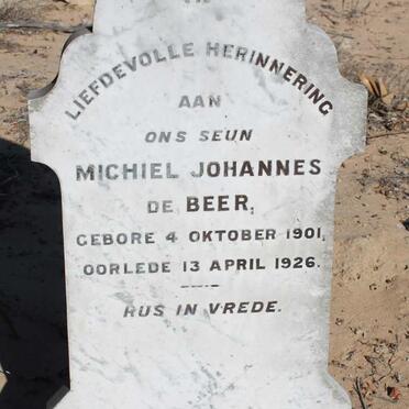 BEER Michiel Johannes, de  1901-1926