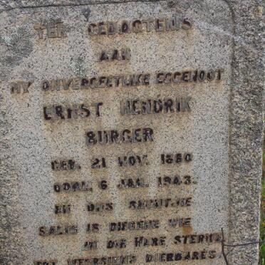 BURGER Ernst Hendrik 1880-1943