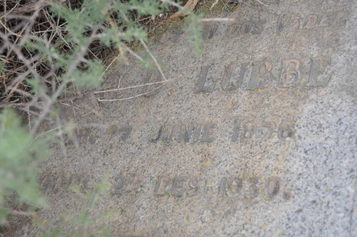 LUBBE Willem Petrus Burger 1876-1930