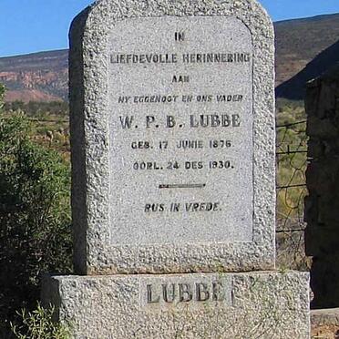 LUBBE Willem Petrus Burger 1876-1930