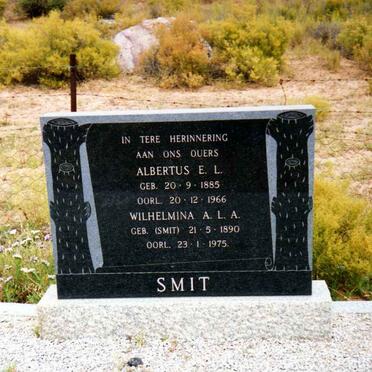 SMIT Albertus E.L. 1885-1966 &amp; Wilhelmina A.L.A. SMIT 1890-1975