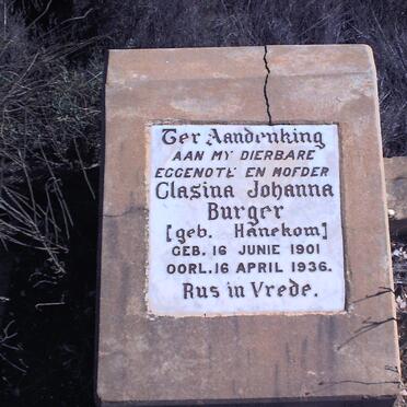 BURGER Clasina Johanna nee HANEKOM 1901-1936
