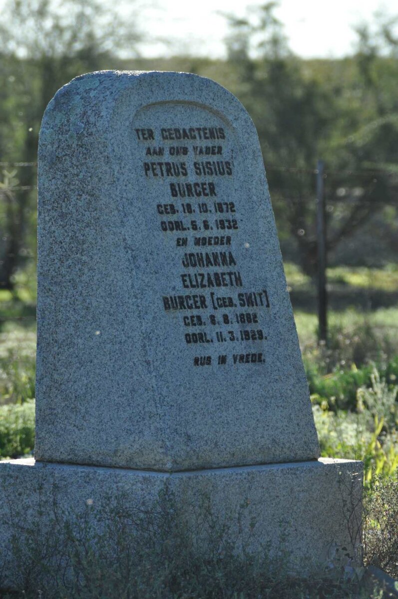 BURGER Petrus Sisius 1872-1932 &amp; Johanna Elizabeth SMIT 1882-1929